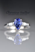 Pear Shaped Tanzanite & Diamond Engagement Ring - Engagement RingChristine Sadler Unforgettable Jewellery