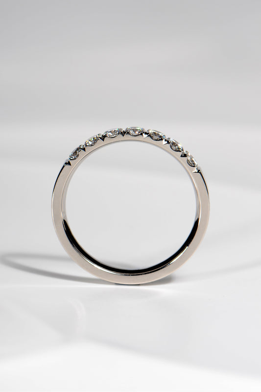 castle set diamond platinum wedding or eternity ring handmade in the UK
