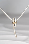 british designer Christine Sadler handmade silver and gold contemporary necklace.