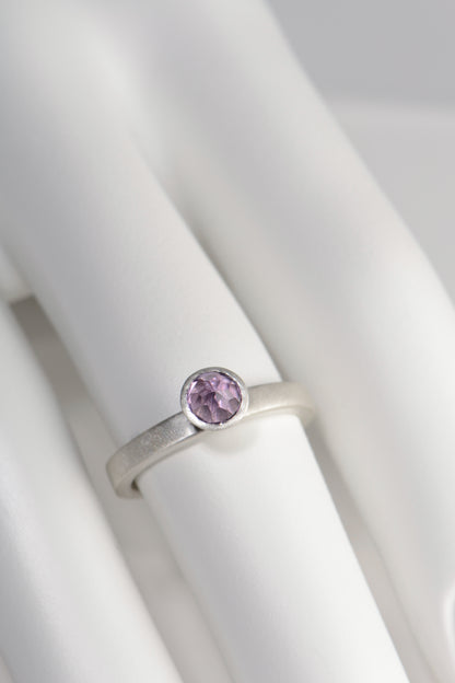 quirky cupcake inspired silver and amethyst ring by UK jewellery designer Christine Sadler