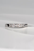 3mm wide seven stone diamond ring made in UK