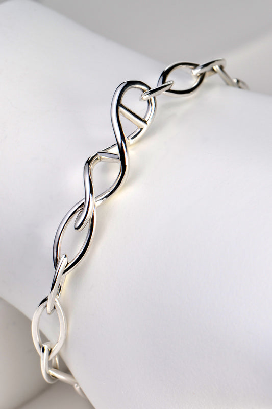 Designer genes silver bracelet