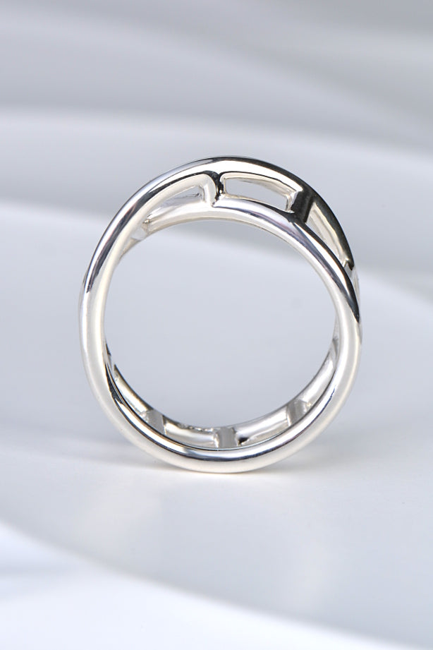 contemporary designer silver ring inspired by DNA from Christine Sadler