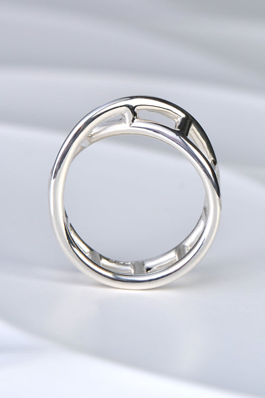 contemporary designer silver ring inspired by DNA from Christine Sadler