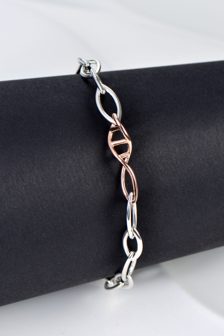 Designer Genes silver and rose gold bracelet