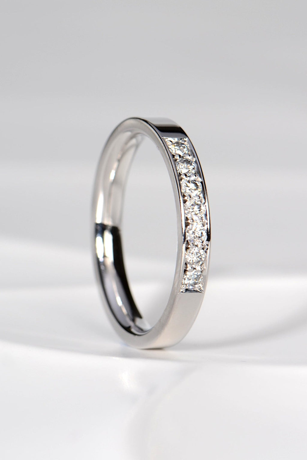British made diamond eternity or wedding ring white gold