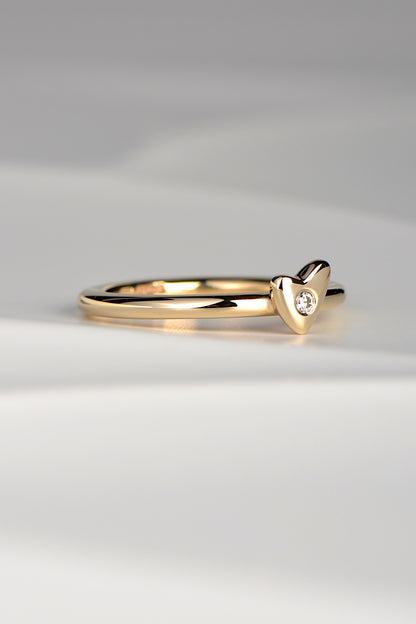 From the heart gold and diamond ring