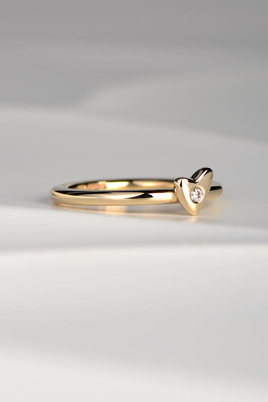 From the heart gold and diamond ring
