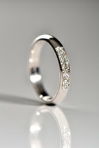 Classic 3mm wide diamond set wedding ring in 18ct white gold - Wedding RingChristine Sadler