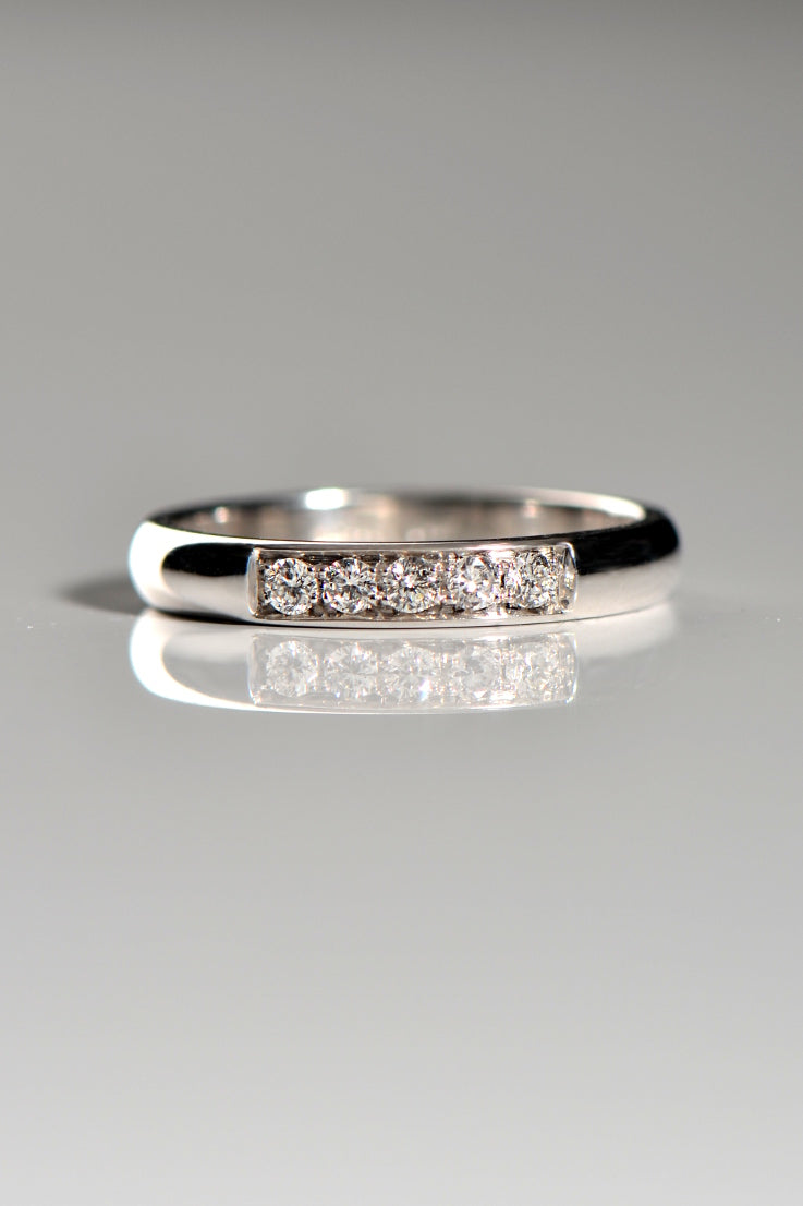 Classic 3mm wide diamond set wedding ring in 18ct white gold - Unforgettable Jewellery