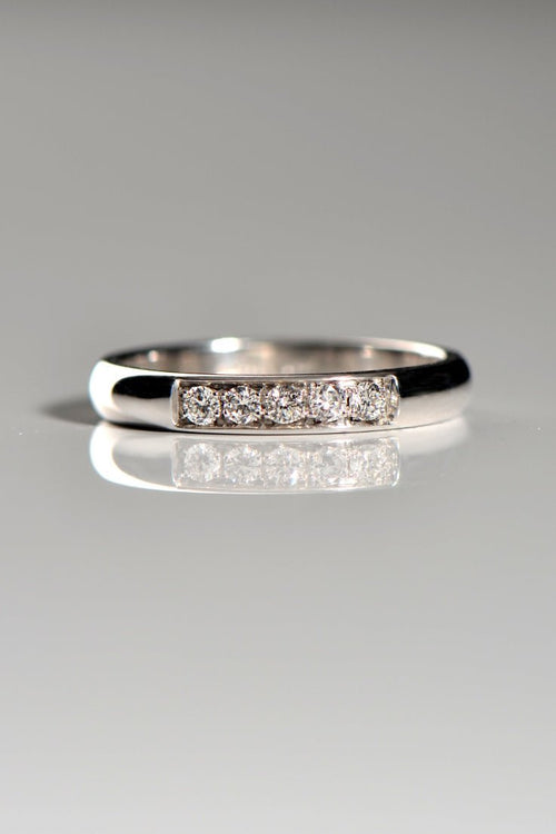 Classic 3mm wide diamond set wedding ring in 18ct white gold - Wedding RingChristine Sadler