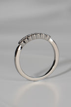 modern platinum and diamond narrow wedding ring for a woman