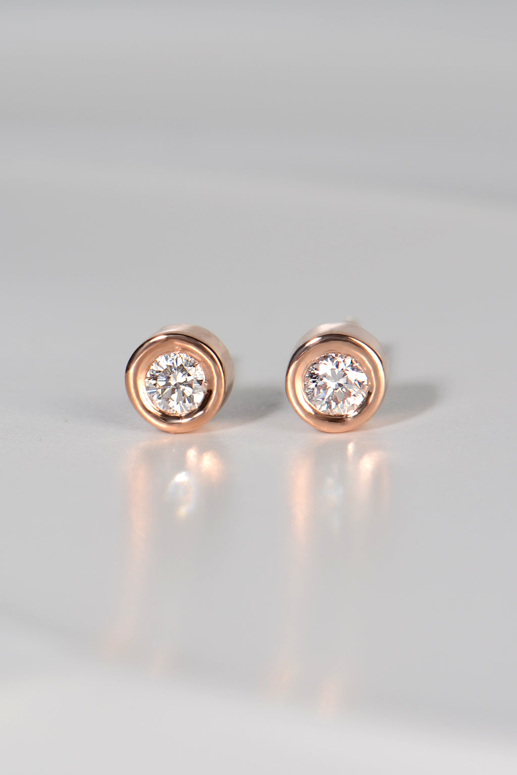 Cairn rose gold diamond stud earrings - Diamond earrings Christine Sadler Unforgettable Jewellery