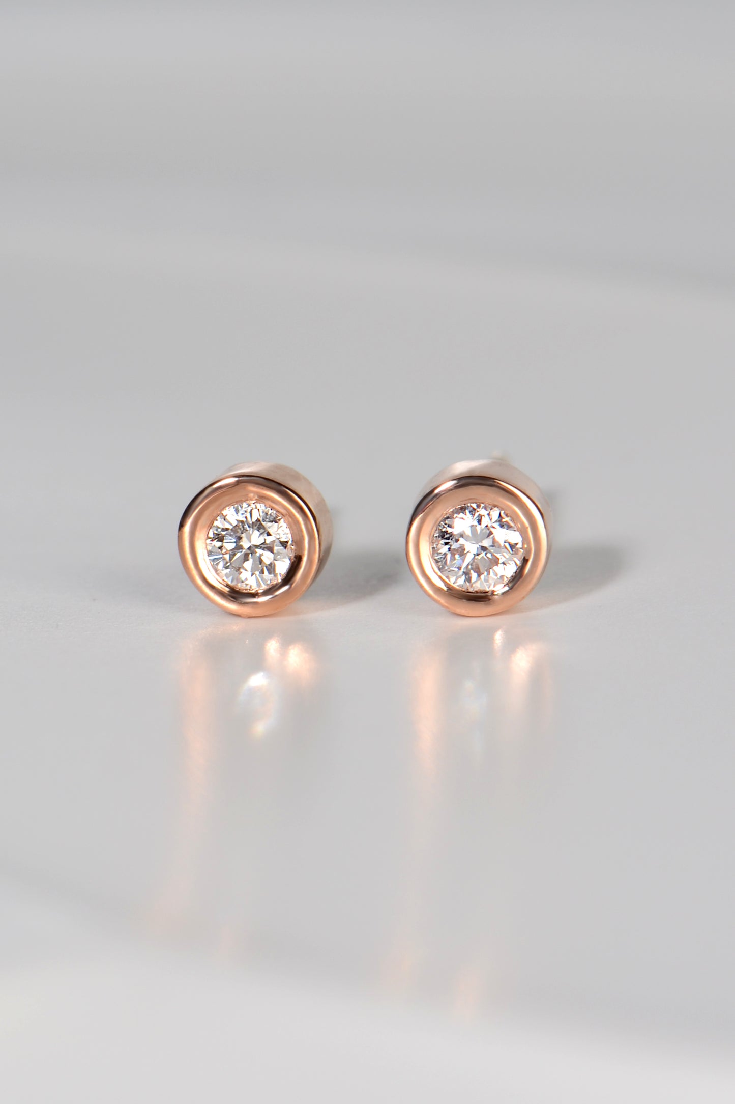 Cairn rose gold diamond stud earrings