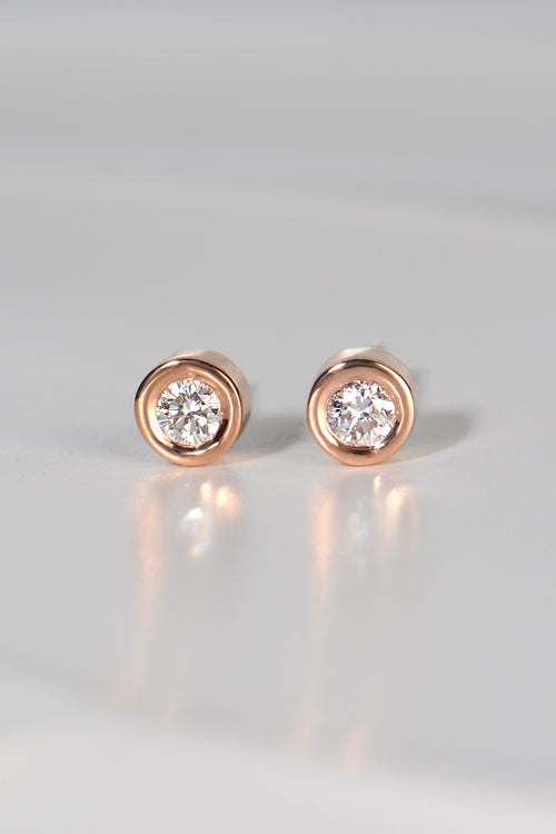 Cairn rose gold diamond stud earrings - Diamond earrings Christine Sadler Unforgettable Jewellery