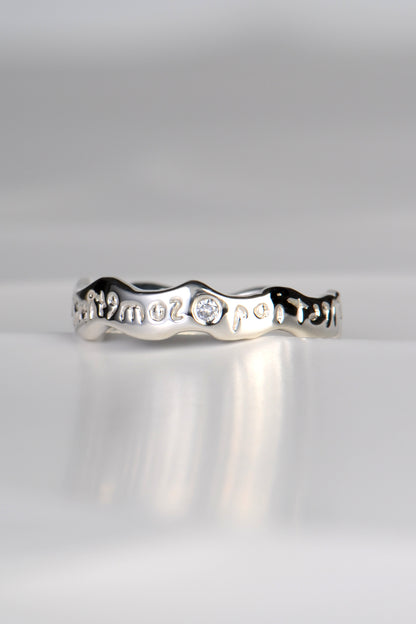 secret designer ring with a hidden message set with a diamond by Christine Sadler