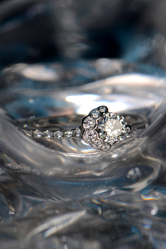 Scottish diamond ring inspired by the fairy pools on the Isle of Skye by Ayrshire jewellery designer Christine Sadler