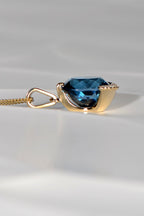 gorgeous London blue topaz necklace with diamonds by scottish jewellery designer Christine Sadler