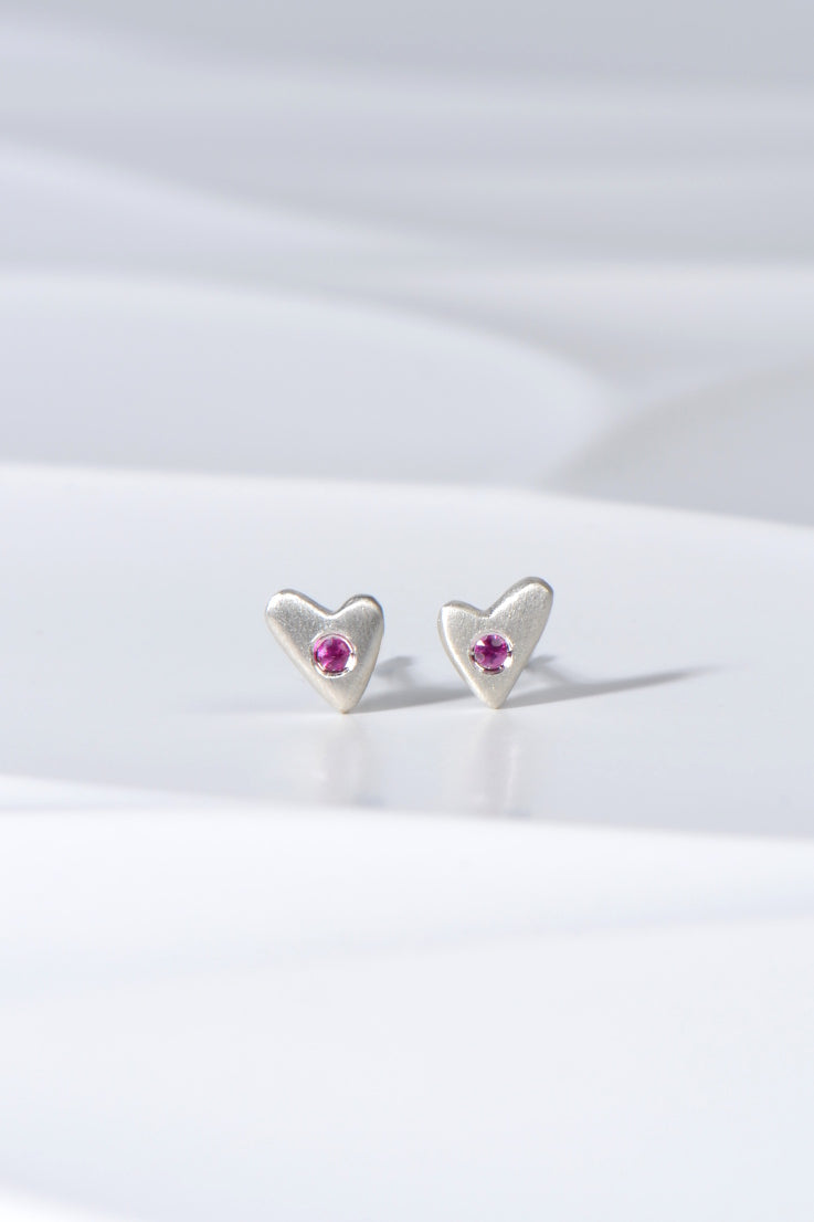 From the heart birthstone studs