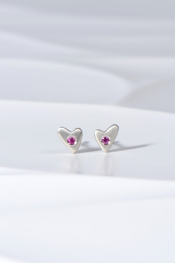 From the heart pink sapphire earrings