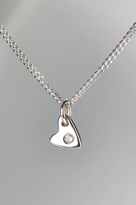 From the heart white gold diamond heart pendant