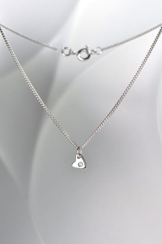 From the heart white gold diamond heart pendant