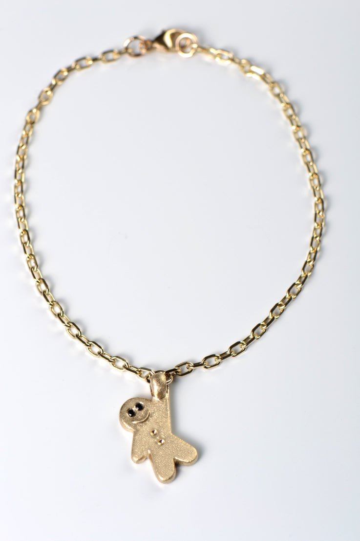 9ct gold gingerbread baby on bracelet - Bracelets Christine Sadler