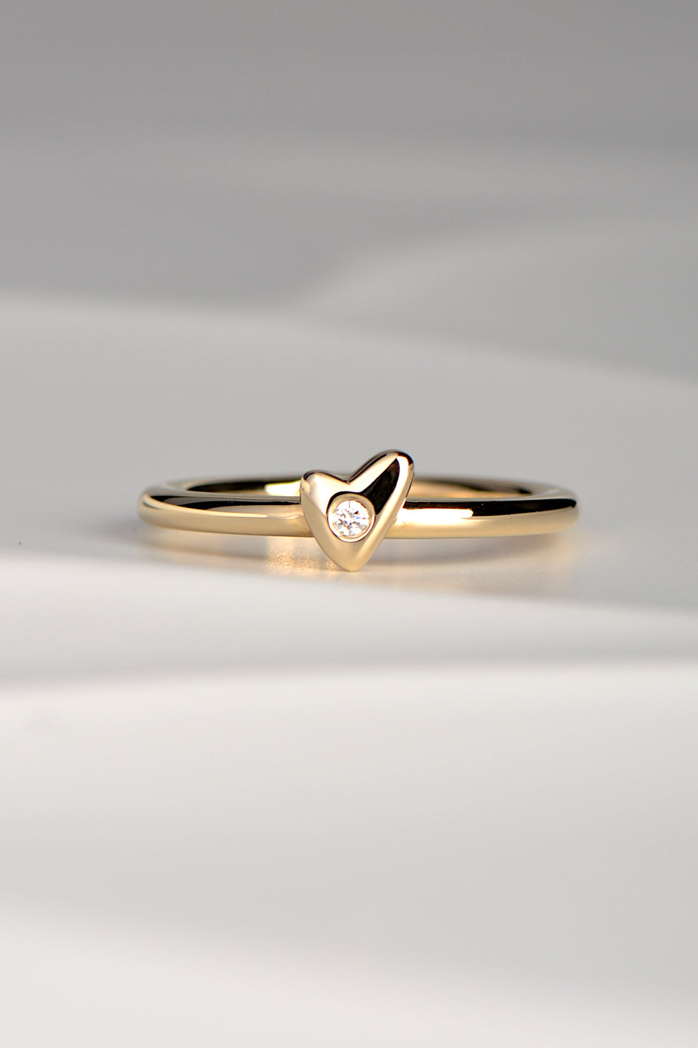 From the heart gold and diamond ring