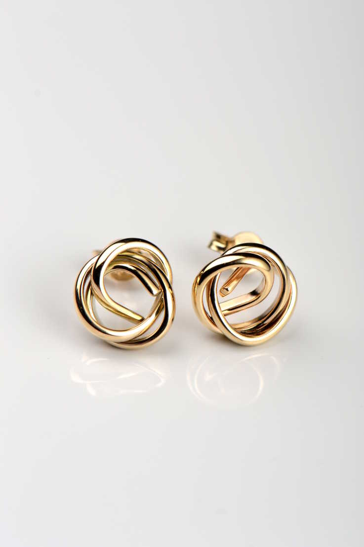 Knot the end 9ct yellow gold stud earrings - Unforgettable Jewellery