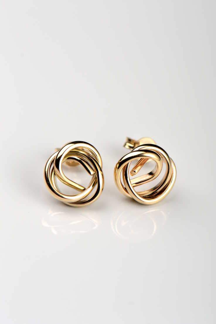 Knot the end 9ct yellow gold stud earrings - EarringsChristine Sadler