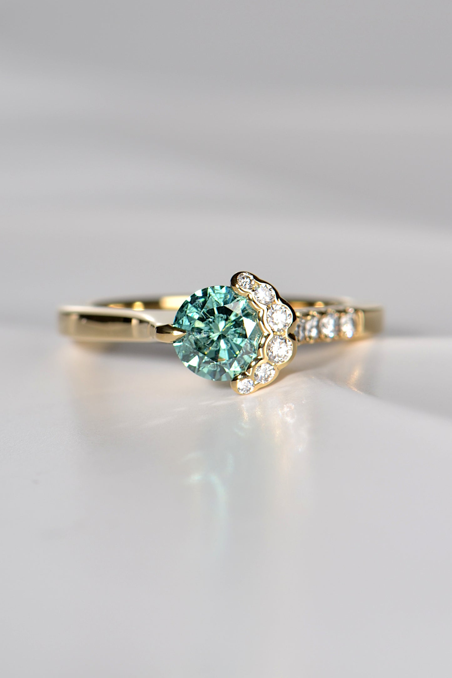 Fairypools green diamond ring