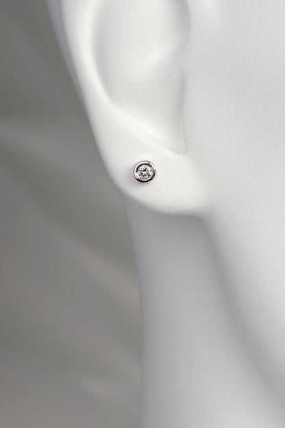 Cairn 9ct white gold round diamond stud earrings
