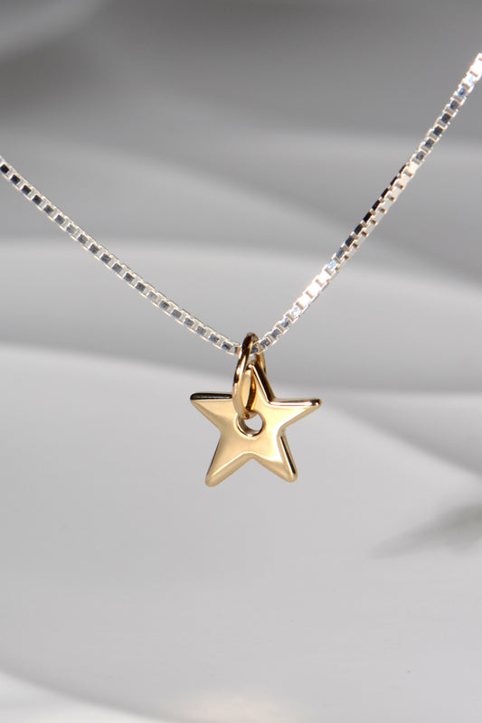 Falling Star gold and silver necklace