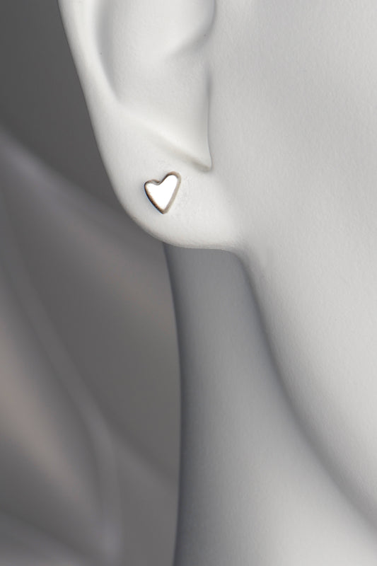 modern designer small sterling silver heart earrings from Christine Sadler