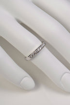 narrow platinum diamond wedding or eternity ring, handmade in the UK