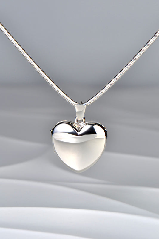 Heart shaped silver locket