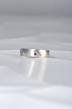modern silver ring set with different coloured sapphires by Christine Sadler