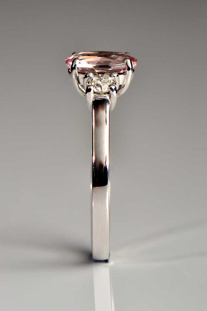 Oval morganite and diamond ring - British designer Christine Sadler