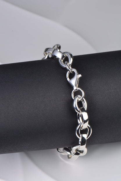 Chunky silver bracelet for a woman or man made in the UK - Christine Sadler Unforgettable Jewellery