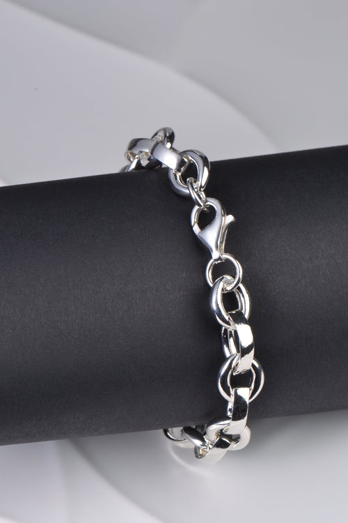 Chunky silver bracelet for a woman or man made in the UK - Christine Sadler Unforgettable Jewellery