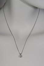 Affordable elegant one carat moissanite white gold everyday necklace 