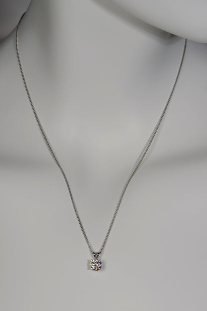 Affordable elegant one carat moissanite white gold everyday necklace 
