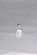 Radiant cut moissanite white gold pendant - Necklaces Christine Sadler