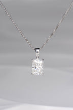 Radiant cut moissanite white gold pendant - Necklaces Christine Sadler