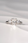 Moissanite Platinum Trilogy Engagement Ring - Engagement Ring Christine Sadler