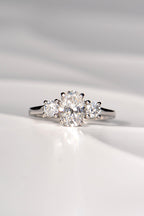 Moissanite Platinum Trilogy Engagement Ring - Engagement Ring Christine Sadler