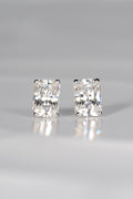 Radiant cut moissanite white gold earrings - Christine Sadler