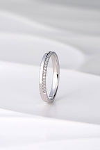 narrow diamond set modern wedding ring handmade in the UK - Christine Sadler