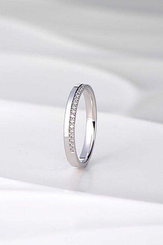 narrow diamond set modern wedding ring handmade in the UK - Christine Sadler