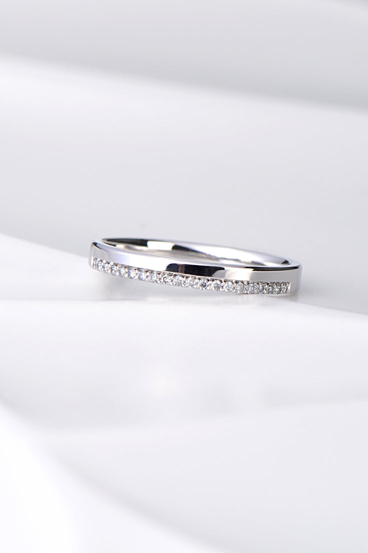 Edge set diamond wedding ring